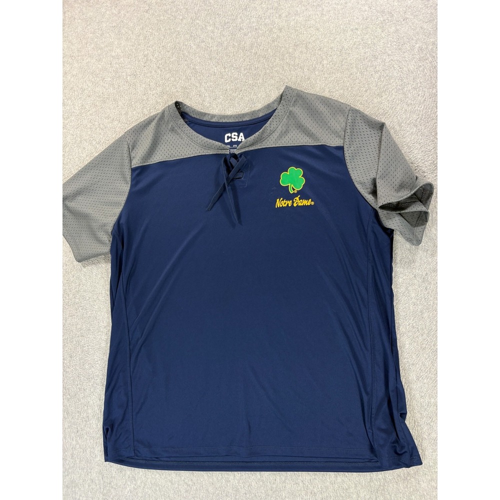 Notre Dame Fighting Irish Screened Logo Campus Shirt Womens 2XL Blue CSA